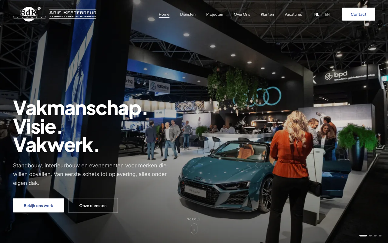 Screenshot van de website van SDK Hoogkarspel